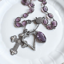 Load image into Gallery viewer, Pave Diamond and Amethyst Pendant