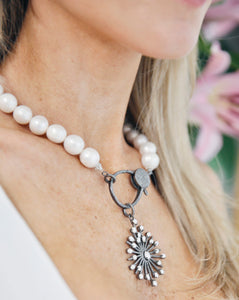 AA+ Freshwater Pearl Necklace with Diamond Clasp