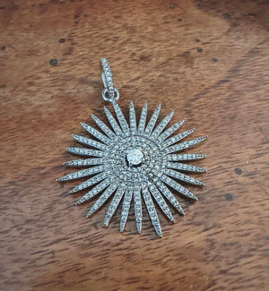 Pave Diamond Starburst with Diamond Center