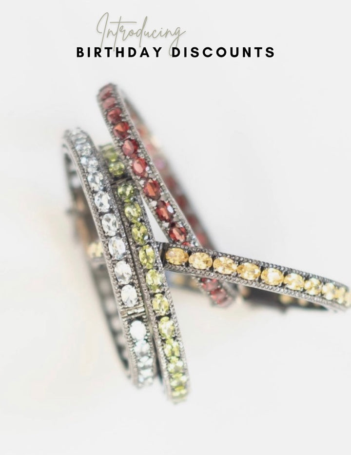 Pave Diamond and Gemstone Bracelets | Multiple Colors