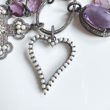 Load image into Gallery viewer, Pave Diamond and Pearl Heart Pendant